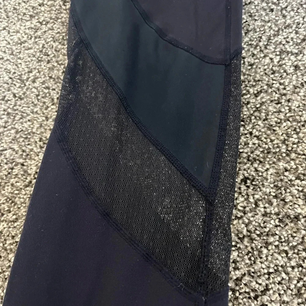 Athleta navy blue leggings size small mesh workout gym yoga Athleisure pants - Picture 4 of 5